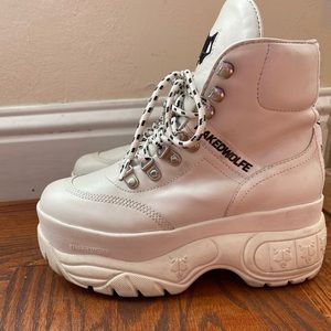 Naked Wolfe Spike White Leather Sneakers